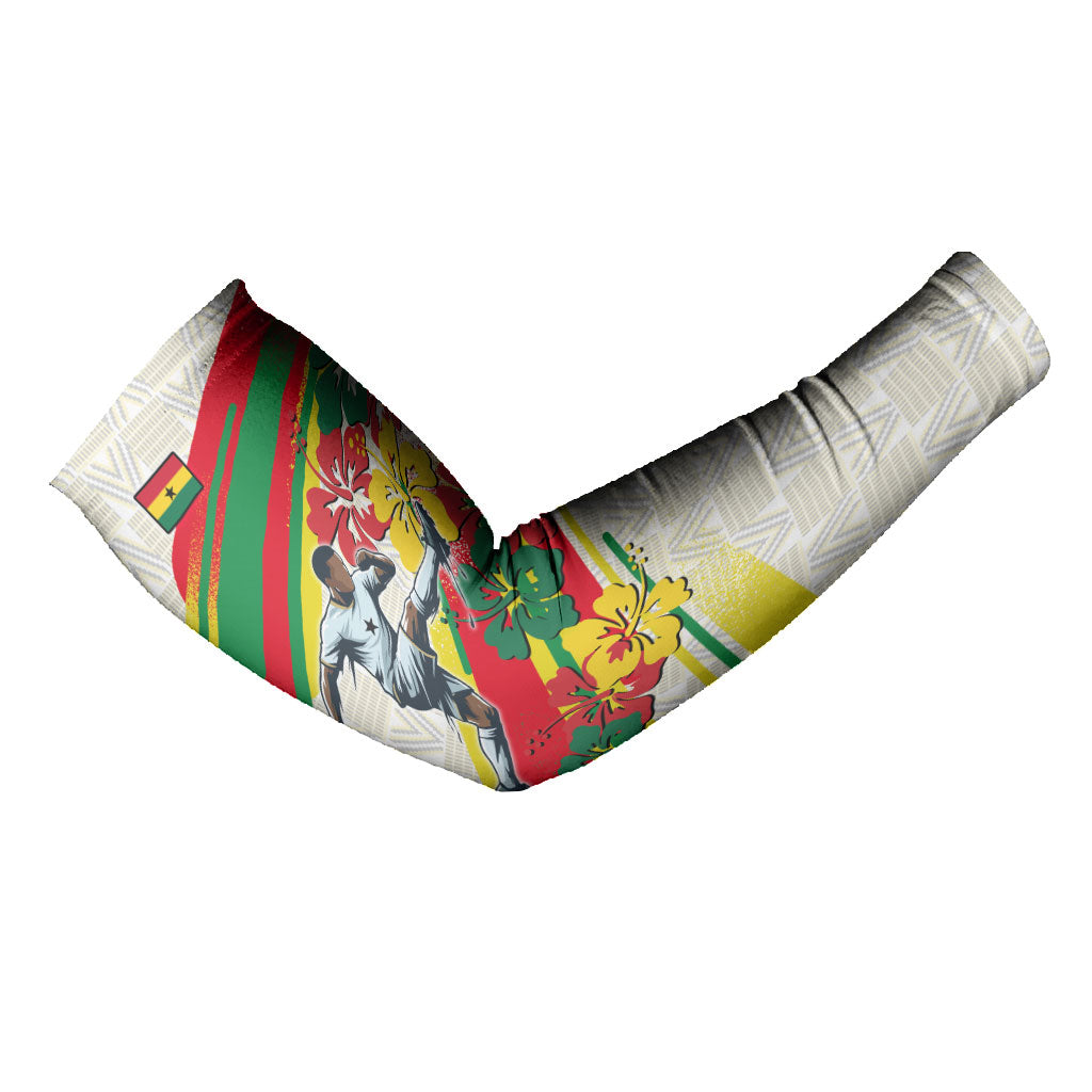 Personalized Ghana Football Arm Sleeves Soccer Player Kick - Floral Hibiscus