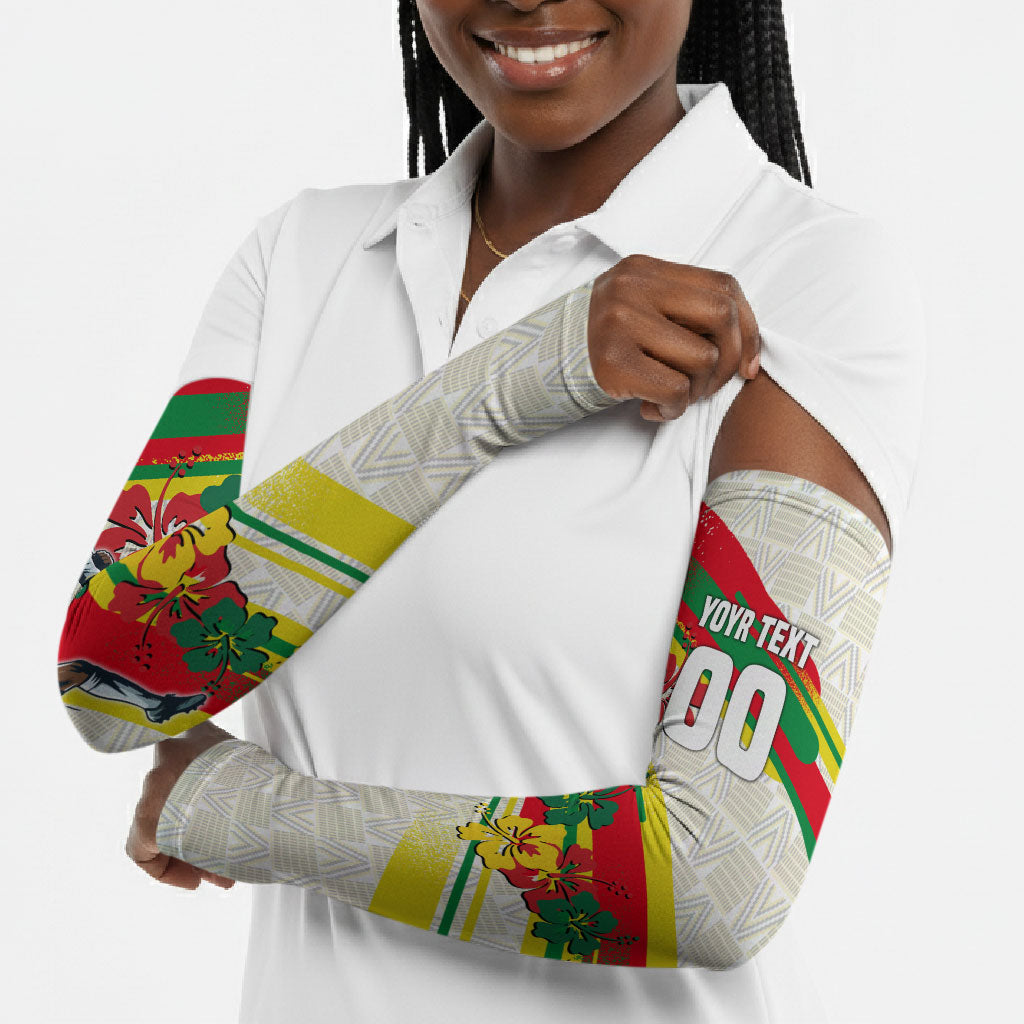 Personalized Ghana Football Arm Sleeves Soccer Player Kick - Floral Hibiscus