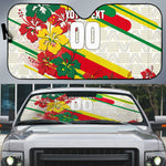 Personalized Ghana Football Auto Sun Shade Soccer Player Kick - Floral Hibiscus