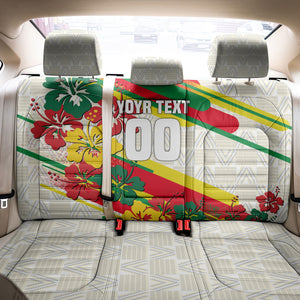 Personalized Ghana Football Back Car Seat Cover Soccer Player Kick - Floral Hibiscus