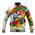 Personalized Ghana Football Baseball Jacket Soccer Player Kick - Floral Hibiscus