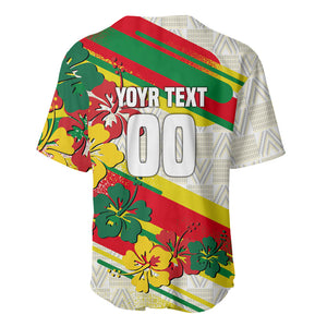 Personalized Ghana Football Baseball Jersey Soccer Player Kick - Floral Hibiscus