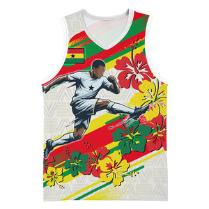 Personalized Ghana Football Basketball Jersey Soccer Player Kick - Floral Hibiscus