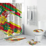 Personalized Ghana Football Bathroom Set Soccer Player Kick - Floral Hibiscus