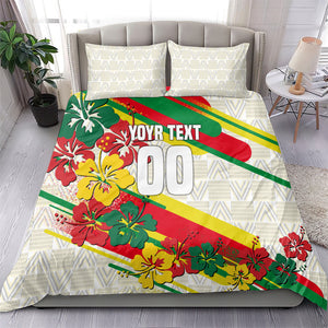 Personalized Ghana Football Bedding Set Soccer Player Kick - Floral Hibiscus