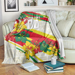 Personalized Ghana Football Blanket Soccer Player Kick - Floral Hibiscus