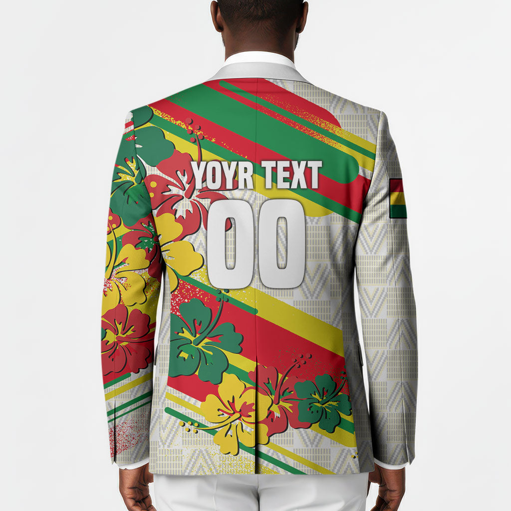 Personalized Ghana Football Blazer Soccer Player Kick - Floral Hibiscus