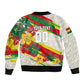 Personalized Ghana Football Bomber Jacket Soccer Player Kick - Floral Hibiscus