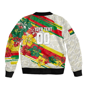 Personalized Ghana Football Bomber Jacket Soccer Player Kick - Floral Hibiscus