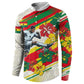 Personalized Ghana Football Button Sweatshirt Soccer Player Kick - Floral Hibiscus