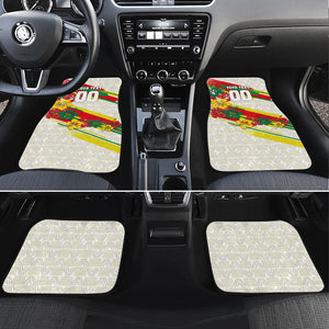Personalized Ghana Football Car Mats Soccer Player Kick - Floral Hibiscus