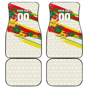 Personalized Ghana Football Car Mats Soccer Player Kick - Floral Hibiscus
