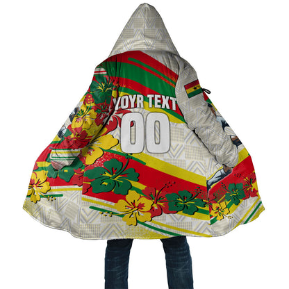 Personalized Ghana Football Cloak Soccer Player Kick - Floral Hibiscus