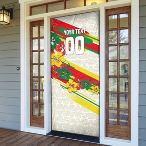 Personalized Ghana Football Door Cover Soccer Player Kick - Floral Hibiscus