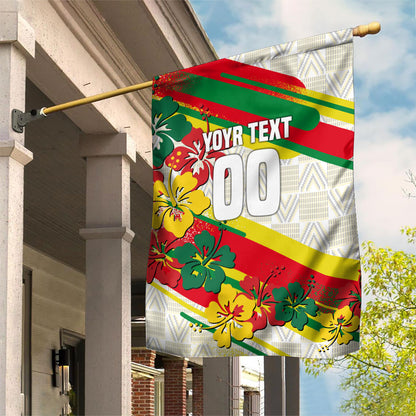 Personalized Ghana Football Garden Flag Soccer Player Kick - Floral Hibiscus
