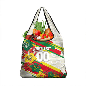 Personalized Ghana Football Grocery Bag Soccer Player Kick - Floral Hibiscus