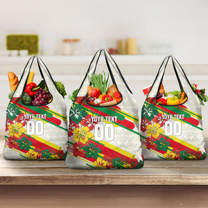 Personalized Ghana Football Grocery Bag Soccer Player Kick - Floral Hibiscus