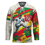 Personalized Ghana Football Hockey Jersey Soccer Player Kick - Floral Hibiscus