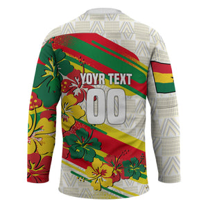 Personalized Ghana Football Hockey Jersey Soccer Player Kick - Floral Hibiscus