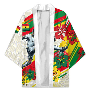 Personalized Ghana Football Kimono Soccer Player Kick - Floral Hibiscus
