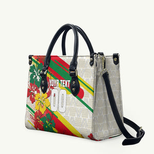 Personalized Ghana Football Leather Bag Soccer Player Kick - Floral Hibiscus