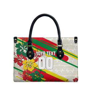 Personalized Ghana Football Leather Bag Soccer Player Kick - Floral Hibiscus