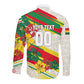 Personalized Ghana Football Long Sleeve Button Shirt Soccer Player Kick - Floral Hibiscus