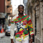 Personalized Ghana Football Long Sleeve Button Shirt Soccer Player Kick - Floral Hibiscus