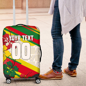 Personalized Ghana Football Luggage Cover Soccer Player Kick - Floral Hibiscus