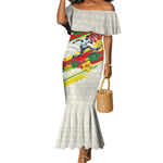 Personalized Ghana Football Mermaid Dress Soccer Player Kick - Floral Hibiscus