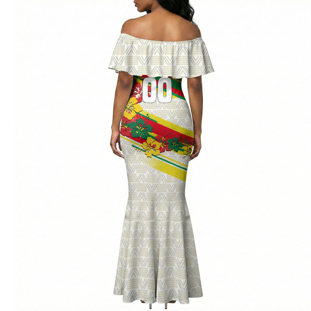 Personalized Ghana Football Mermaid Dress Soccer Player Kick - Floral Hibiscus