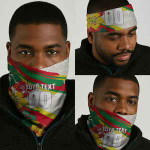 Personalized Ghana Football Neck Gaiter Soccer Player Kick - Floral Hibiscus
