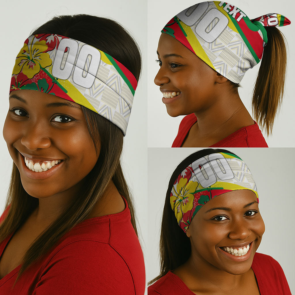 Personalized Ghana Football Neck Gaiter Soccer Player Kick - Floral Hibiscus