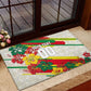 Personalized Ghana Football Rubber Doormat Soccer Player Kick - Floral Hibiscus
