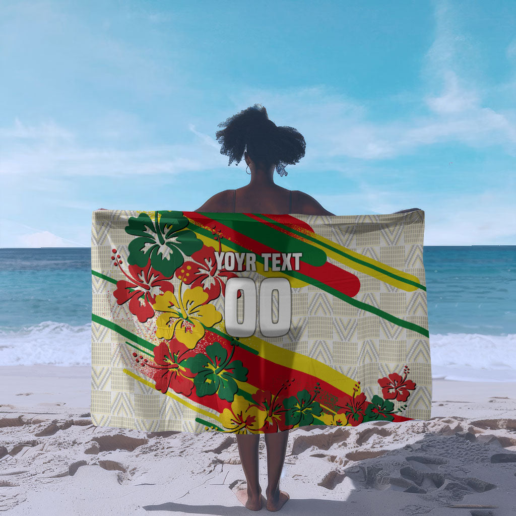 Personalized Ghana Football Sarong Soccer Player Kick - Floral Hibiscus