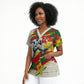 Personalized Ghana Football Scrub Top Soccer Player Kick - Floral Hibiscus