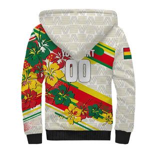 Personalized Ghana Football Sherpa Hoodie Soccer Player Kick - Floral Hibiscus