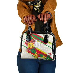 Personalized Ghana Football Shoulder Handbag Soccer Player Kick - Floral Hibiscus