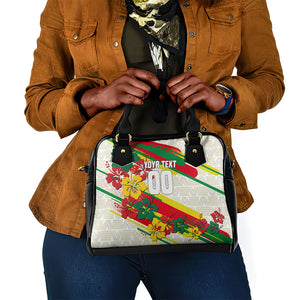 Personalized Ghana Football Shoulder Handbag Soccer Player Kick - Floral Hibiscus