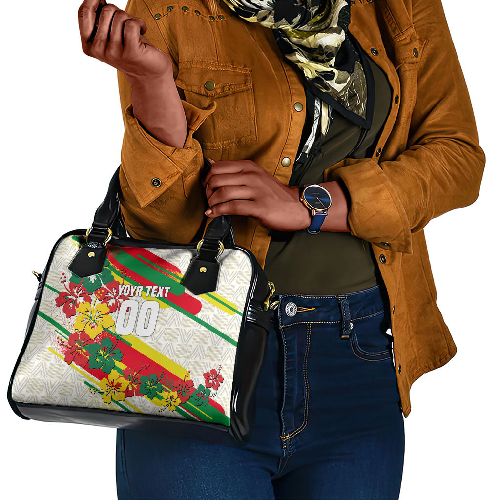 Personalized Ghana Football Shoulder Handbag Soccer Player Kick - Floral Hibiscus