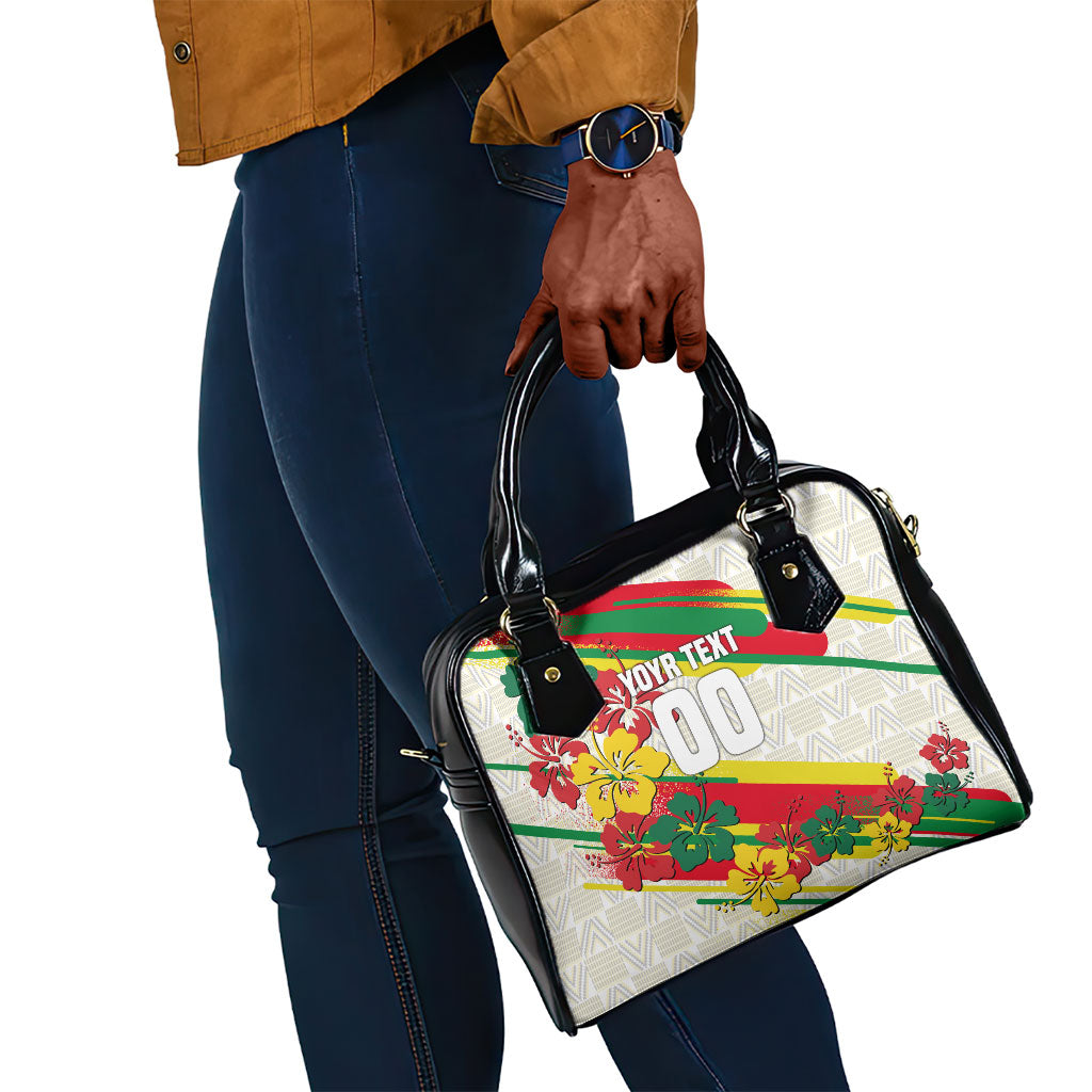 Personalized Ghana Football Shoulder Handbag Soccer Player Kick - Floral Hibiscus
