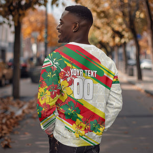 Personalized Ghana Football Sweatshirt Soccer Player Kick - Floral Hibiscus