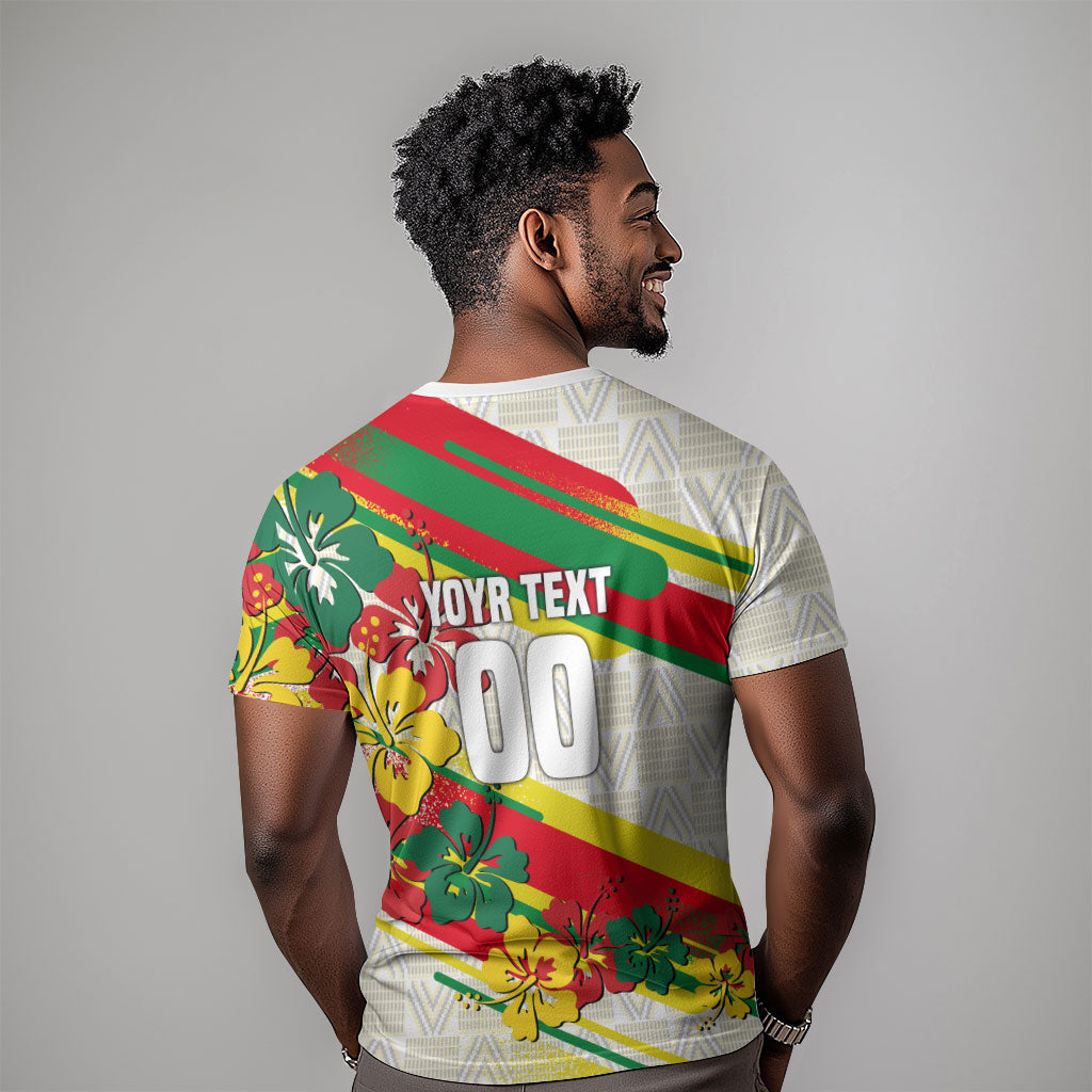 Personalized Ghana Football T shirt Soccer Player Kick - Floral Hibiscus