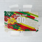 Personalized Ghana Football Tablecloth Soccer Player Kick - Floral Hibiscus