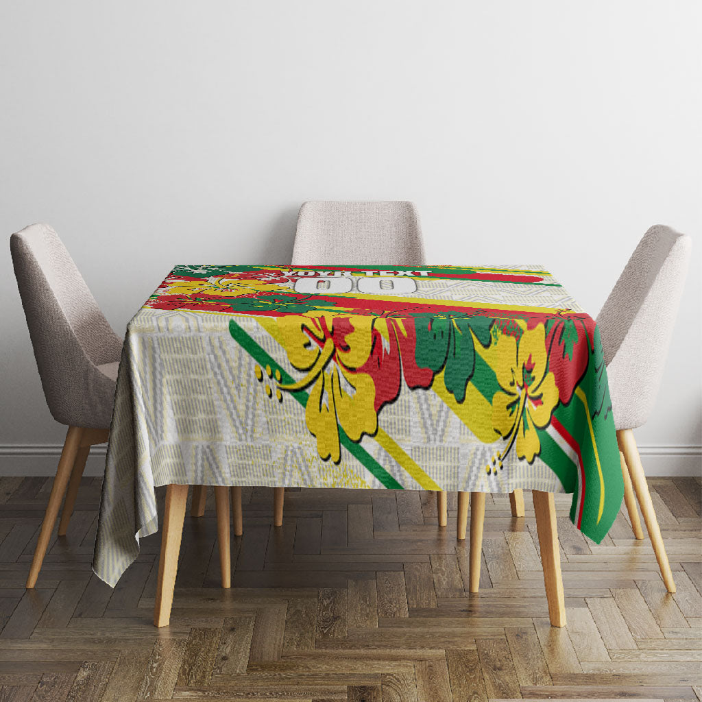 Personalized Ghana Football Tablecloth Soccer Player Kick - Floral Hibiscus