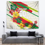 Personalized Ghana Football Tapestry Soccer Player Kick - Floral Hibiscus