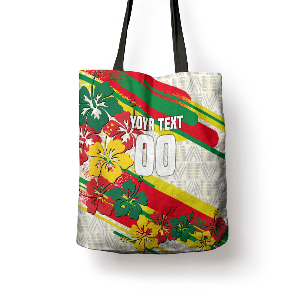 Personalized Ghana Football Tote Bag Soccer Player Kick - Floral Hibiscus
