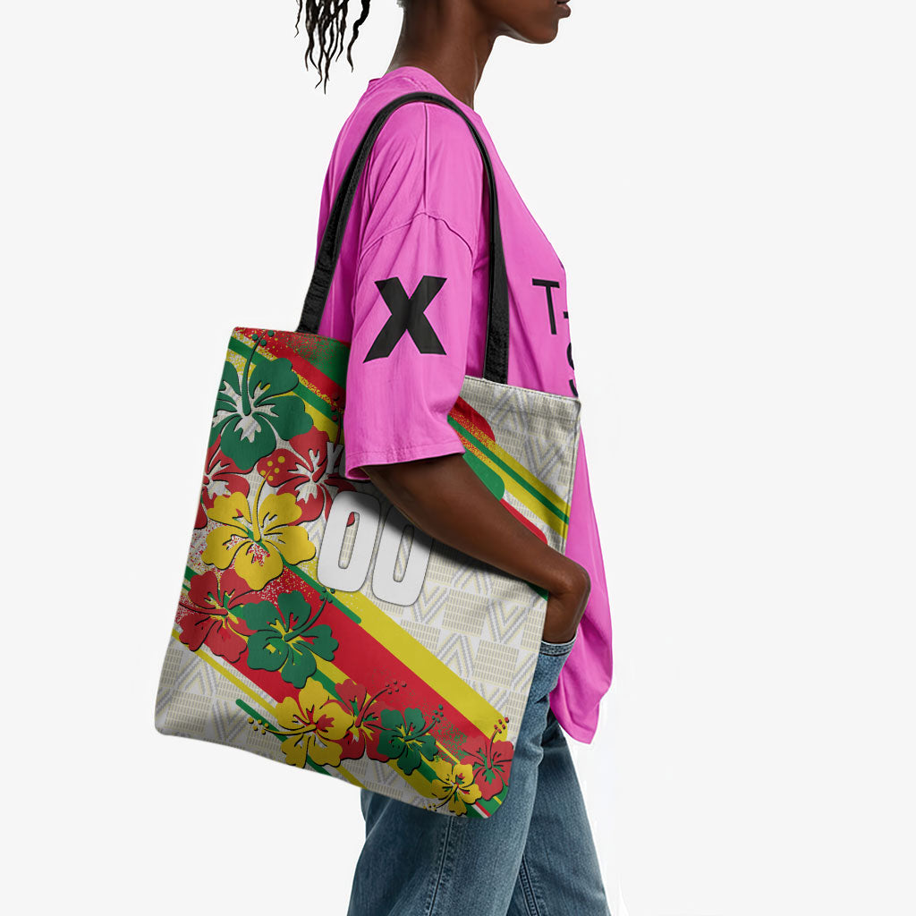 Personalized Ghana Football Tote Bag Soccer Player Kick - Floral Hibiscus