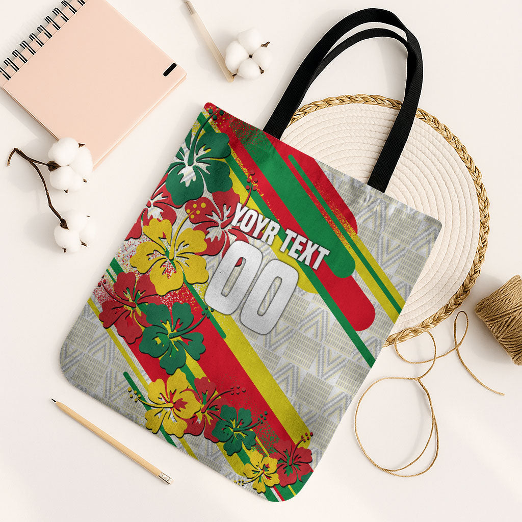 Personalized Ghana Football Tote Bag Soccer Player Kick - Floral Hibiscus