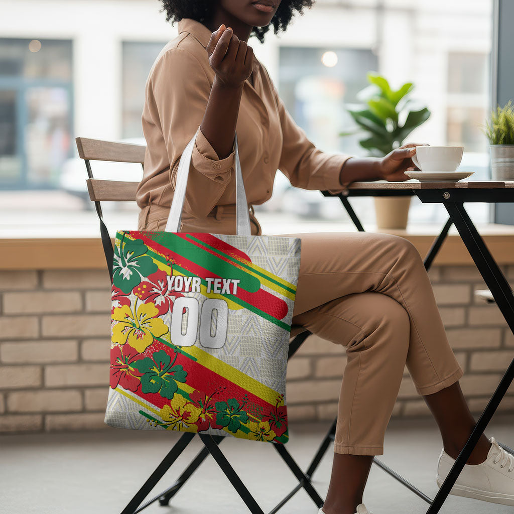 Personalized Ghana Football Tote Bag Soccer Player Kick - Floral Hibiscus